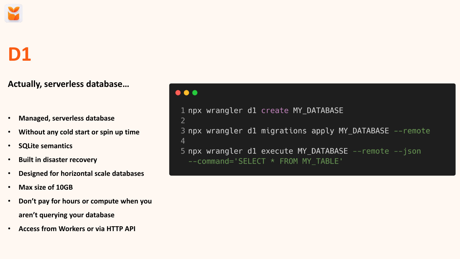 Slide 14 of Building your app on Cloudflare, pick 3: Good, Fast, Cheap